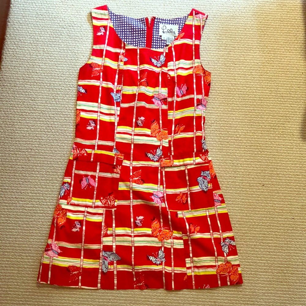 Lilly Pulitzer butterfly dress red / multicolor